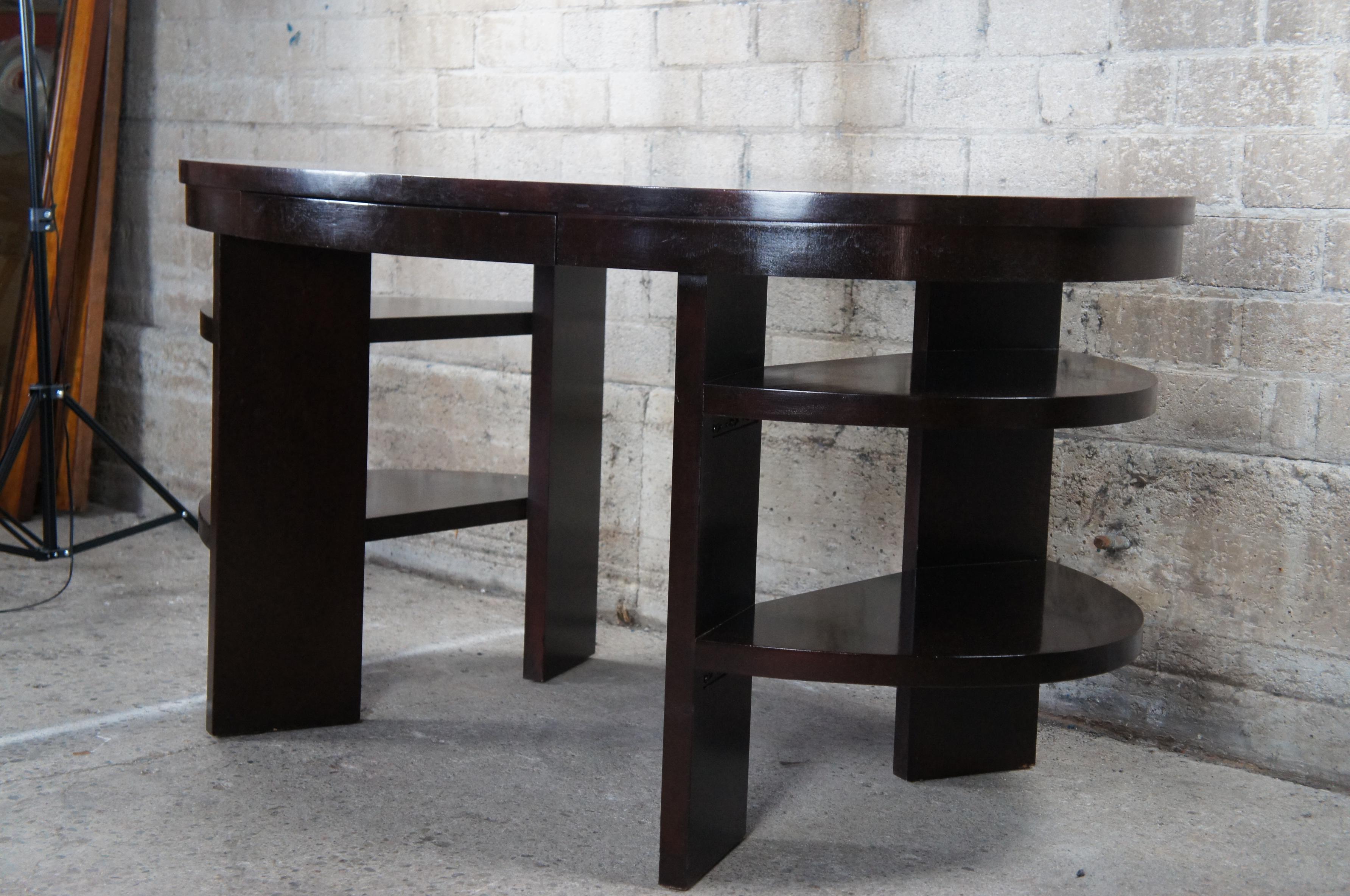 20th Century Thomas O'Brien for Hickory Chair Modern Mahogany Library Table or Desk Bookcases