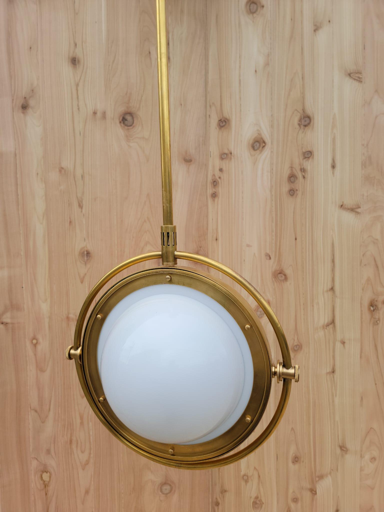 Thomas O'Brien For Visual Comfort Signature Decca Medium Orbital Pendant Light In Good Condition For Sale In Chicago, IL