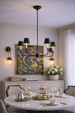 Thomas O’Brien “Piaf” 5-Light Chandelier for Visual Comfort, Height Adjustable