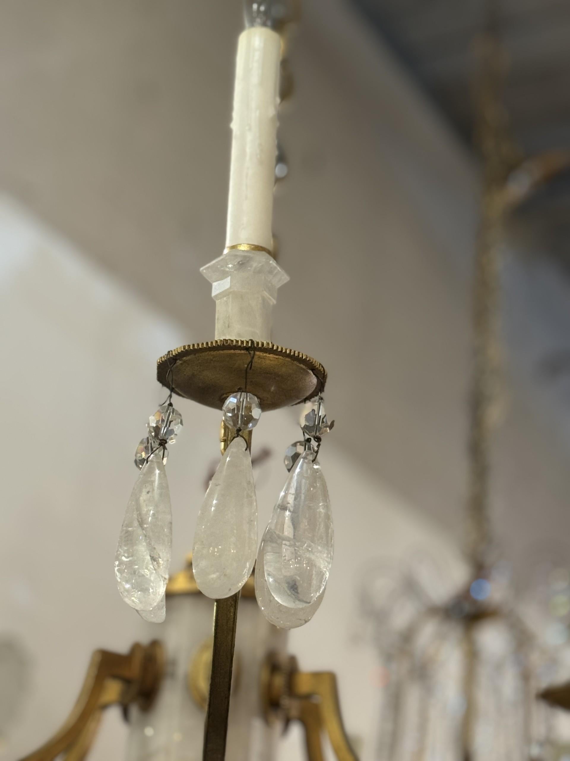 Thomas O'Brien Rock Crystal Chandelier In Excellent Condition For Sale In Dallas, TX
