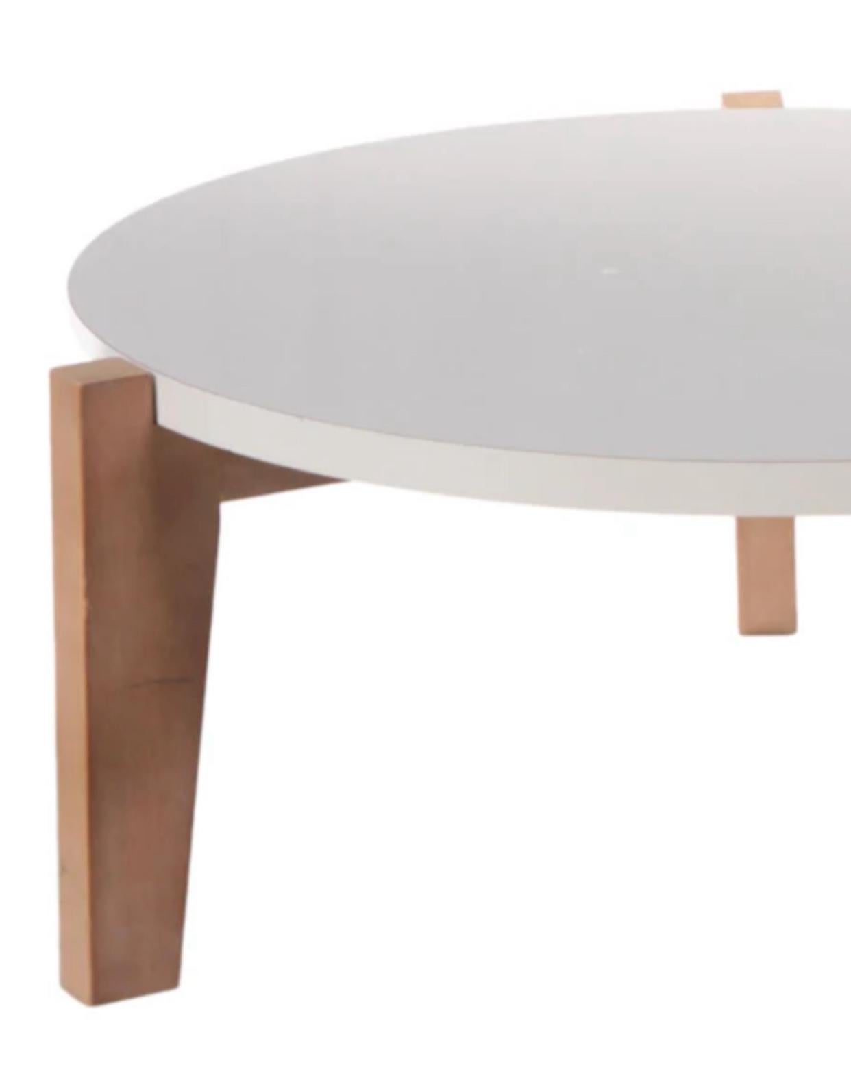 Stratifié Table basse Vintage Modern de Thomas O'Brien en teck et stratifié blanc en vente