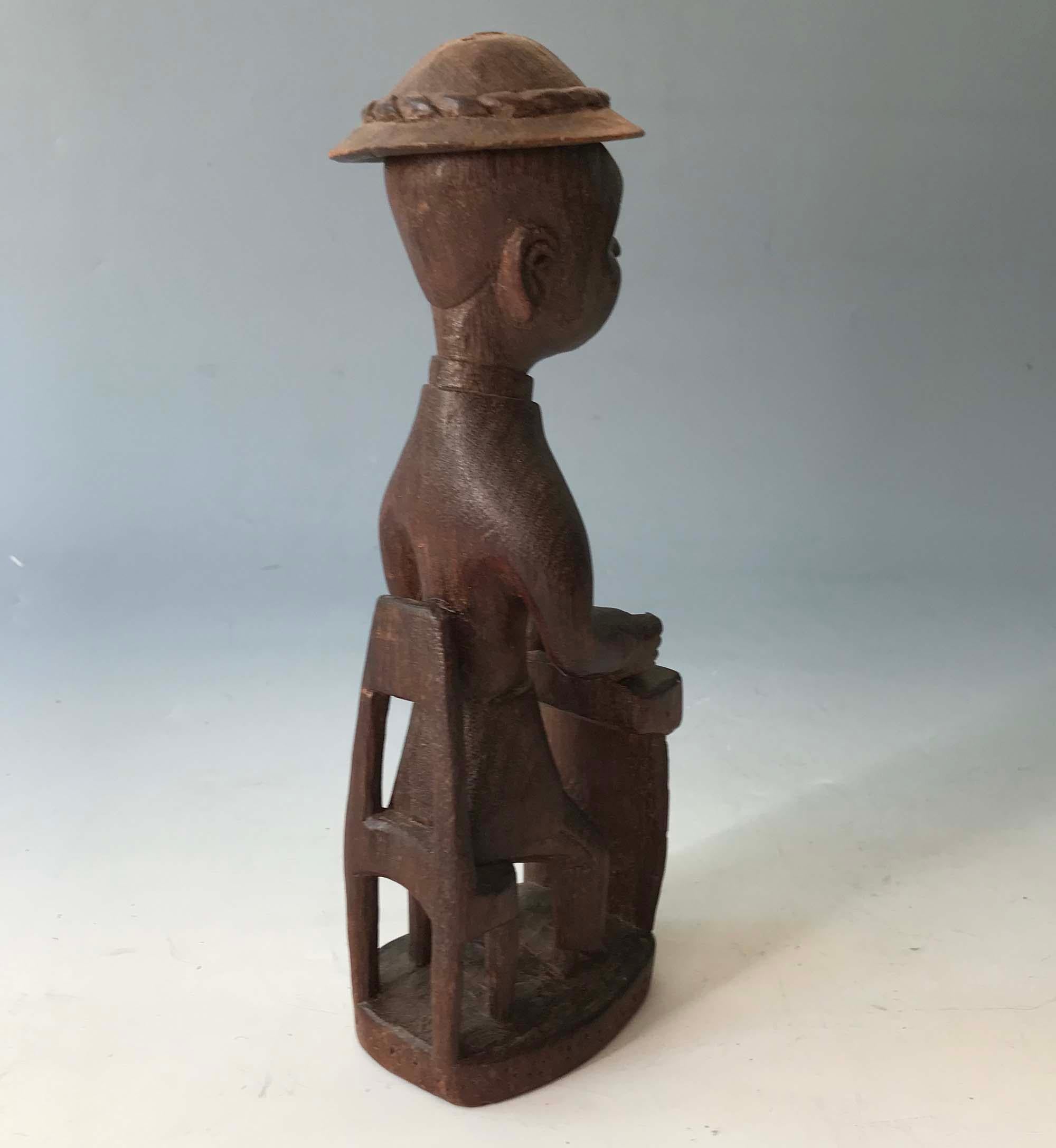 Nigerian Thomas Ona Carving District commissioner Yoruba African Tribal Nigeria For Sale