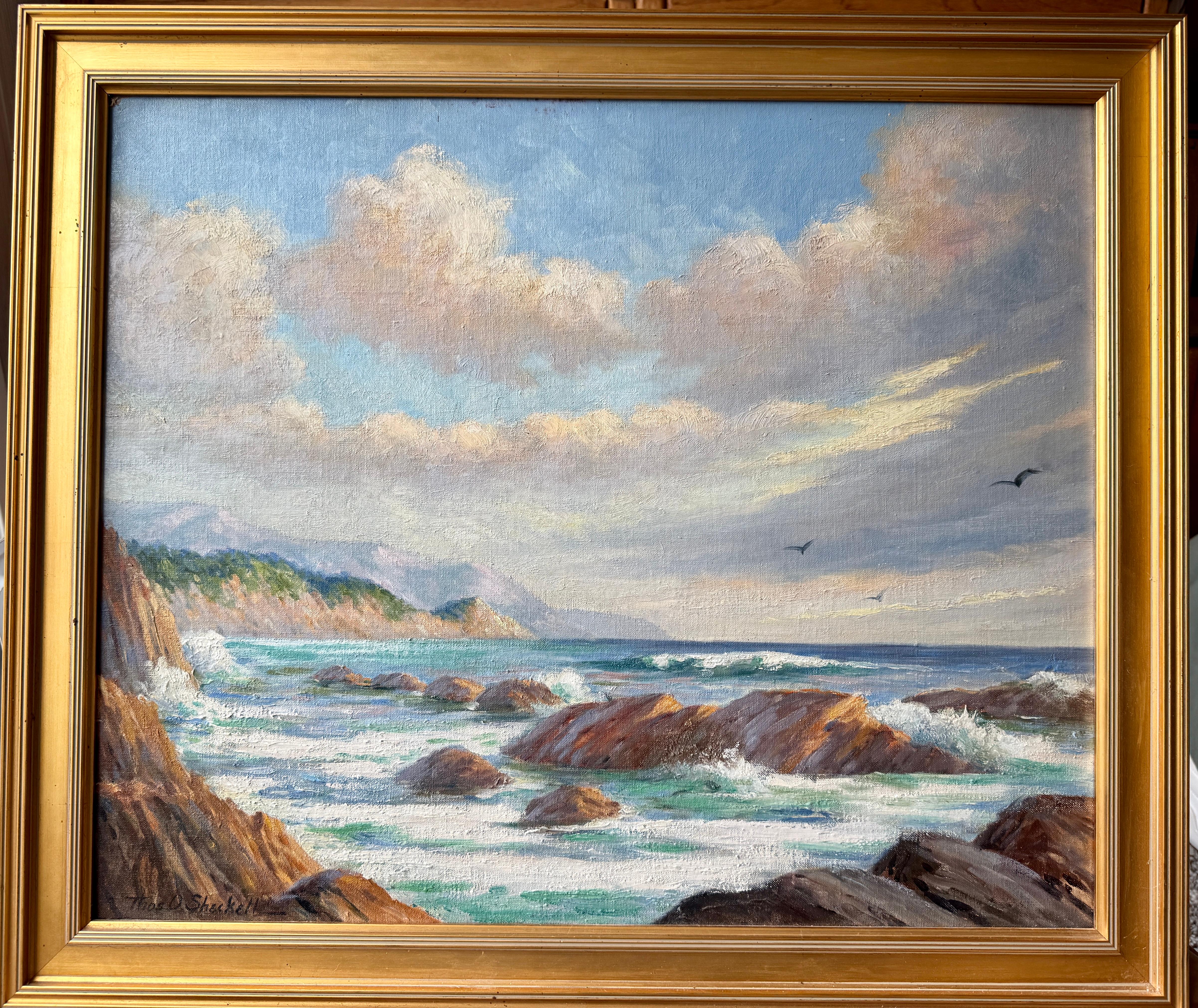 Thomas Owings Sheckell  Landscape Painting - “Near Point” Carmel to Point Lobos California 1930 Thomas O. Sheckell Orig Oil