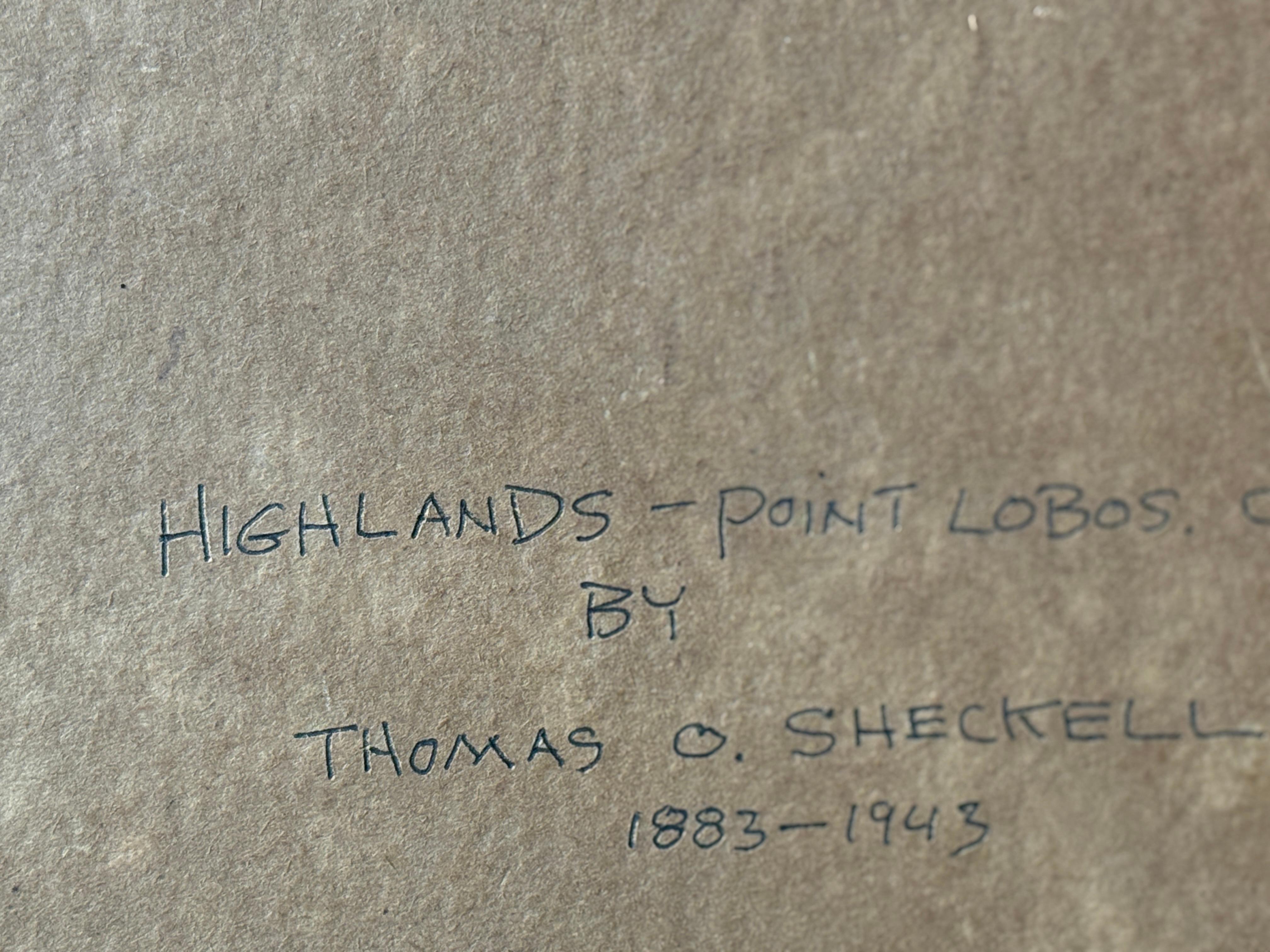 The Highlands Point Lobos Carmel California 1930 Thomas O. Sheckell Original Oil For Sale 2
