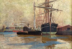 Scène de port (Philadelphia Navy Yard) Thomas Anshutz, Ashcan, fleuve Delaware