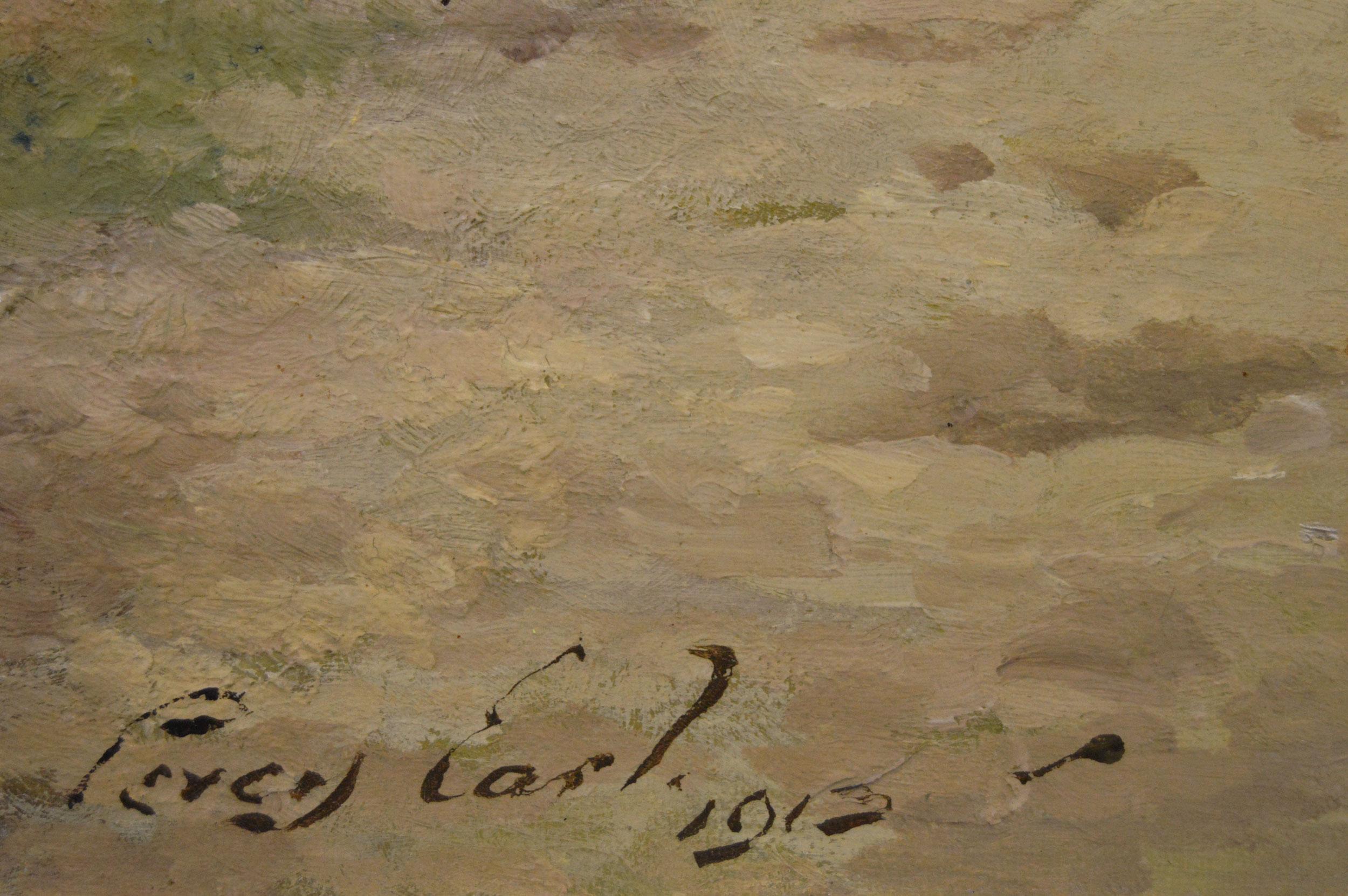 Thomas Percy Earl
Britannique, (1874-1947)
Tueur de cerfs
Huile sur toile, signée et datée 1913 et portant l'inscription 