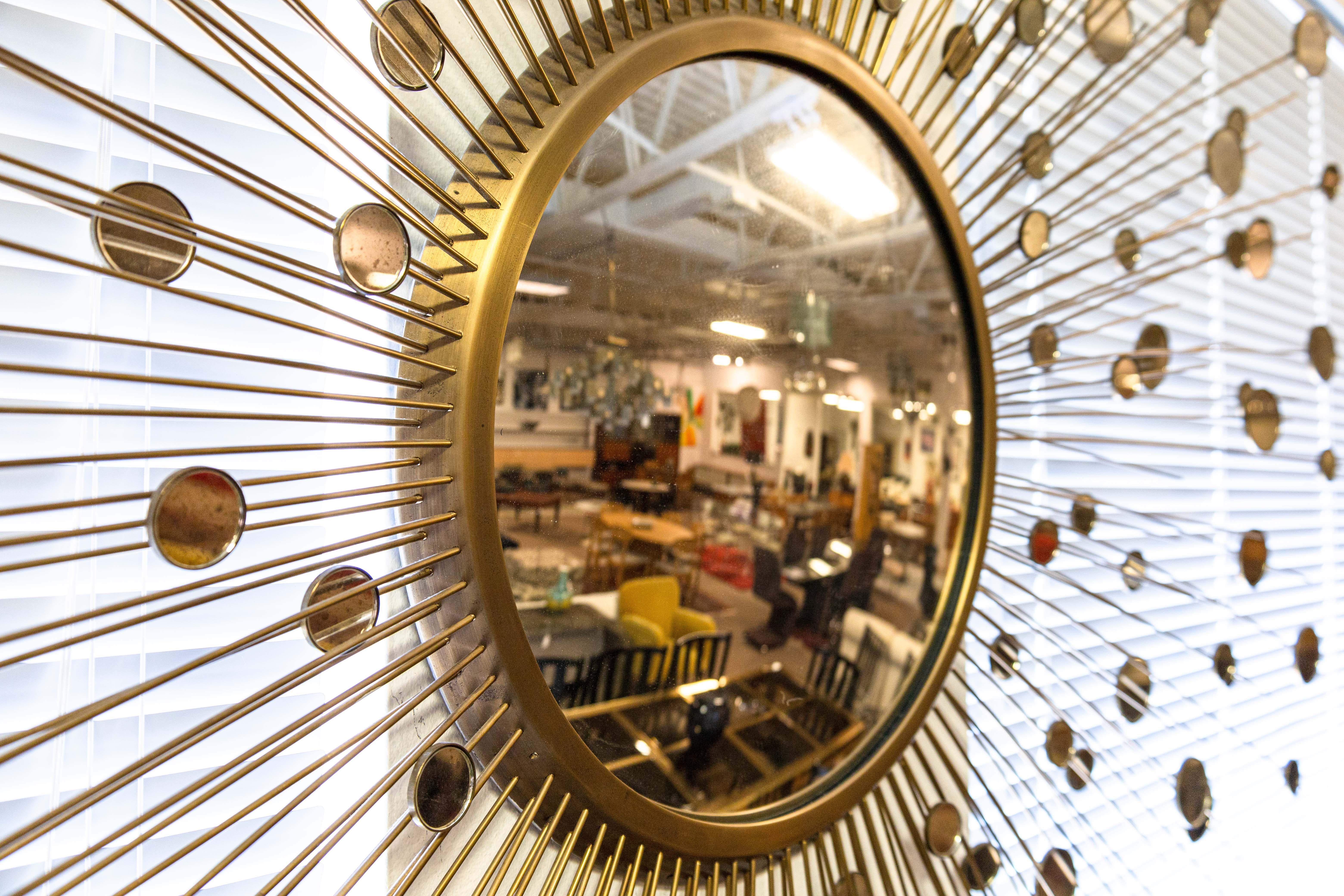 Metal Thomas Pheasant for Baker 54 Inch Mid Century Modern Constellation Mirror