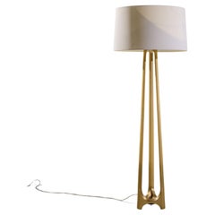 Thomas Pheasant for Baker Furniture Iron Eye Brass Floor Lamp