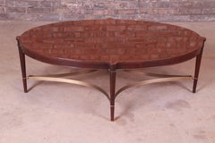 Thomas Pheasant for Baker Furniture Mahogany and Brass Coffee Table
