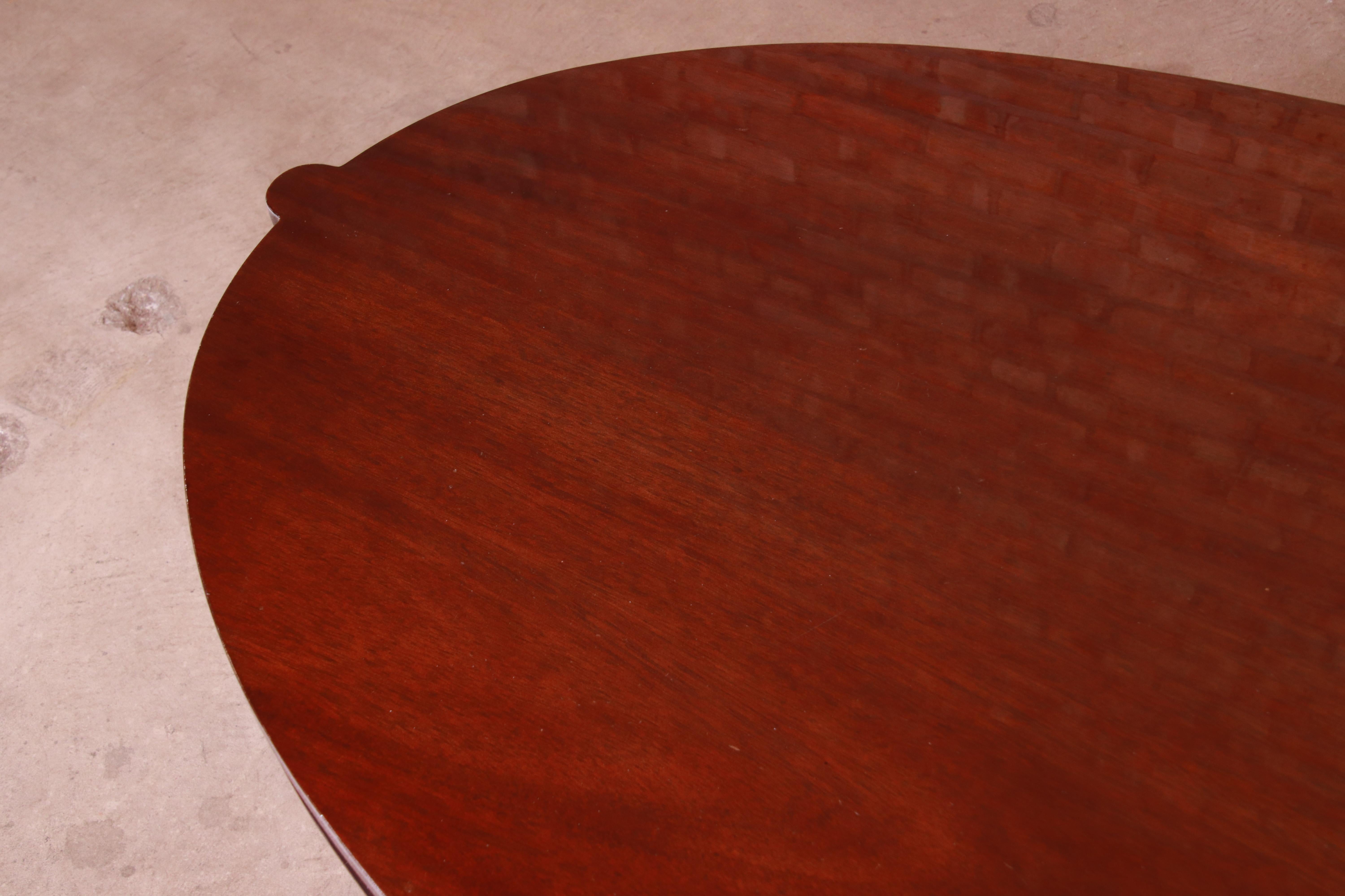 Thomas Pheasant for Baker Furniture Mahogany and Brass Coffee Table 2