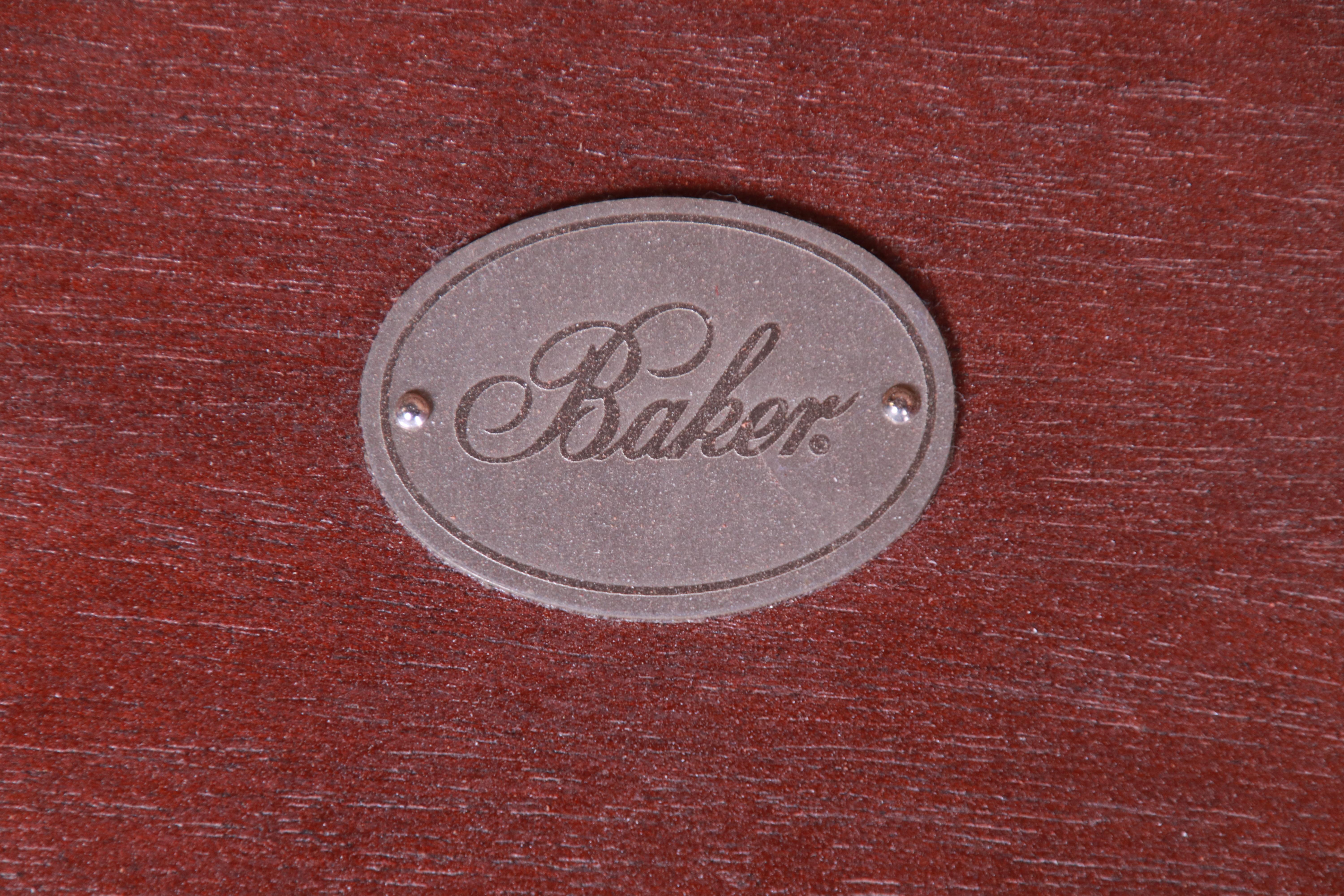 Thomas Pheasant for Baker Furniture Mahogany and Brass Coffee Table 4