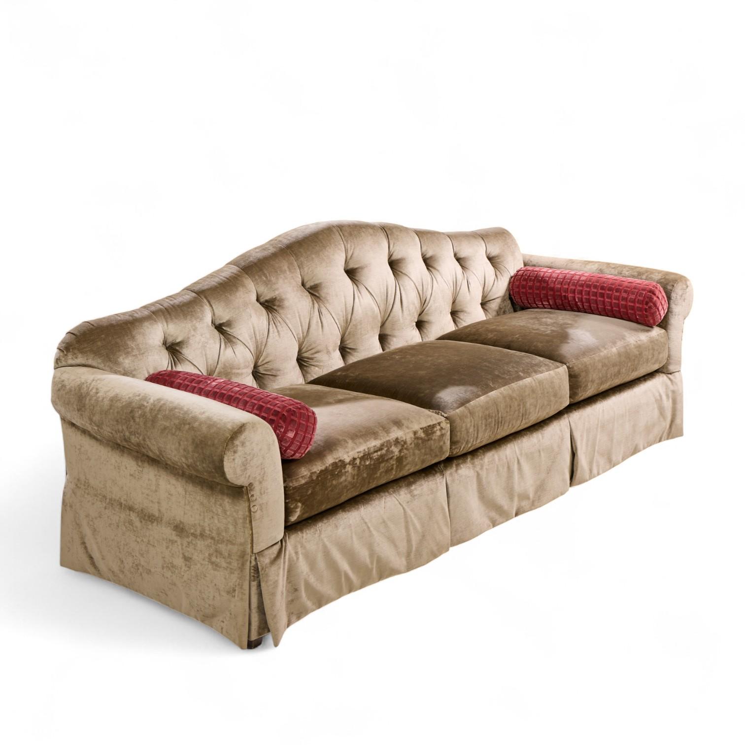 Thomas Pheasant for Baker Furniture Tufted Camel Back Sofa For Sale 2