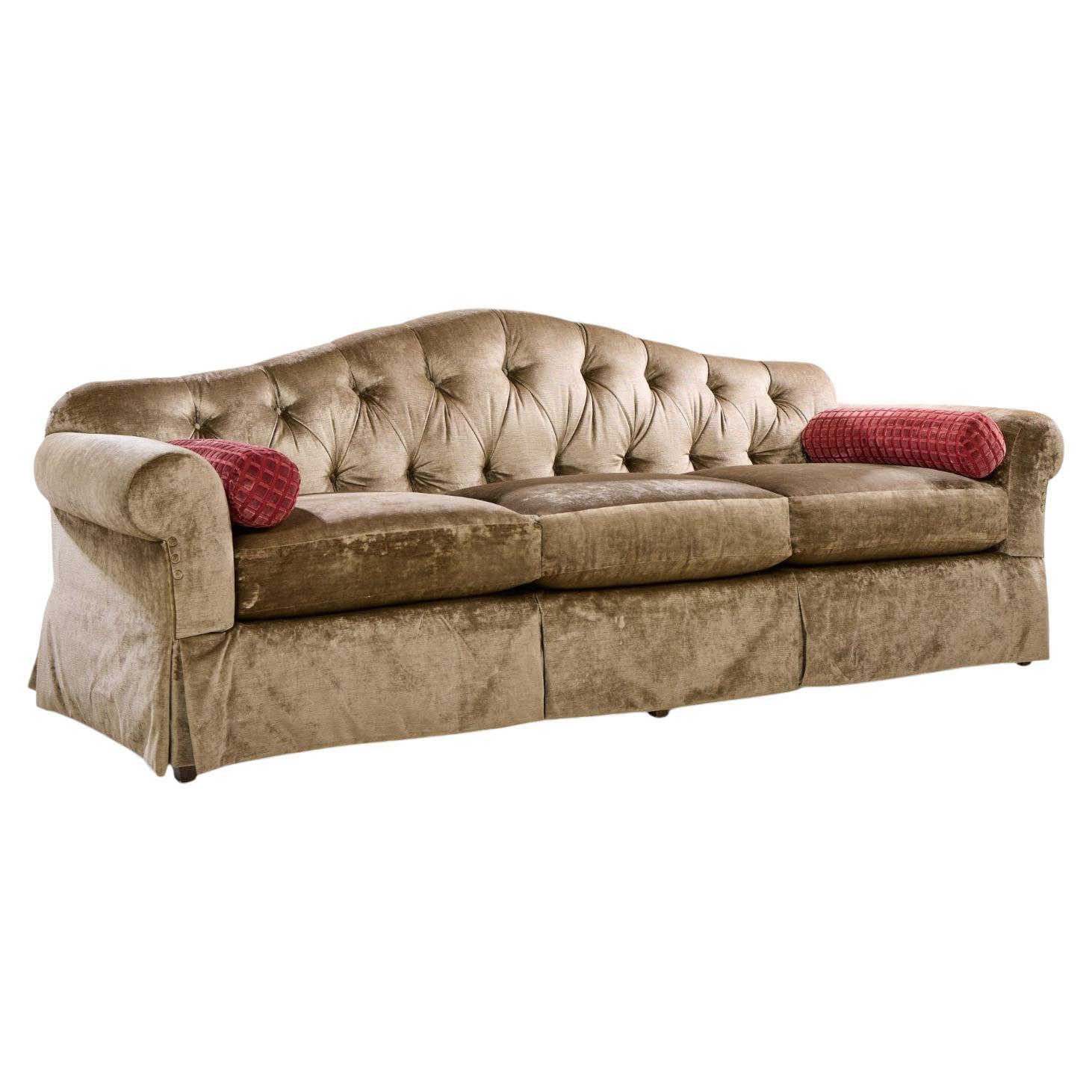 Thomas Pheasant for Baker Furniture Tufted Camel Back Sofa For Sale