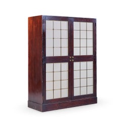 Thomas Pheasant for Baker Mahogany, Brass and Leather Cabinet