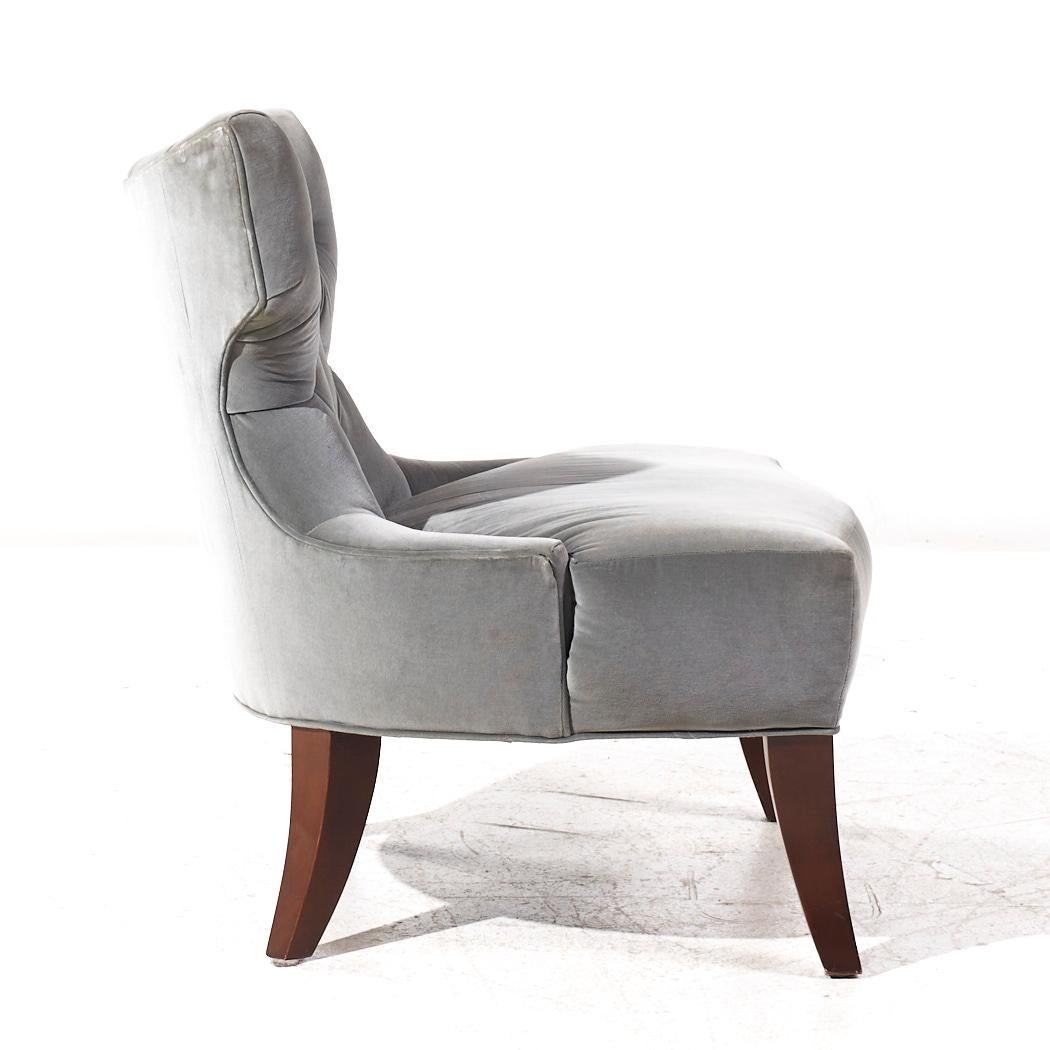 Thomas Pheasant for Baker Tufted Slipper Lounge Chairs - Paire en vente 3