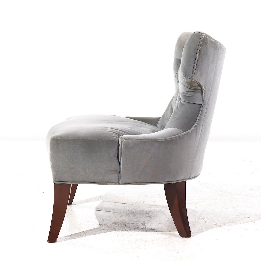 Thomas Pheasant for Baker Tufted Slipper Lounge Chairs - Paire en vente 4