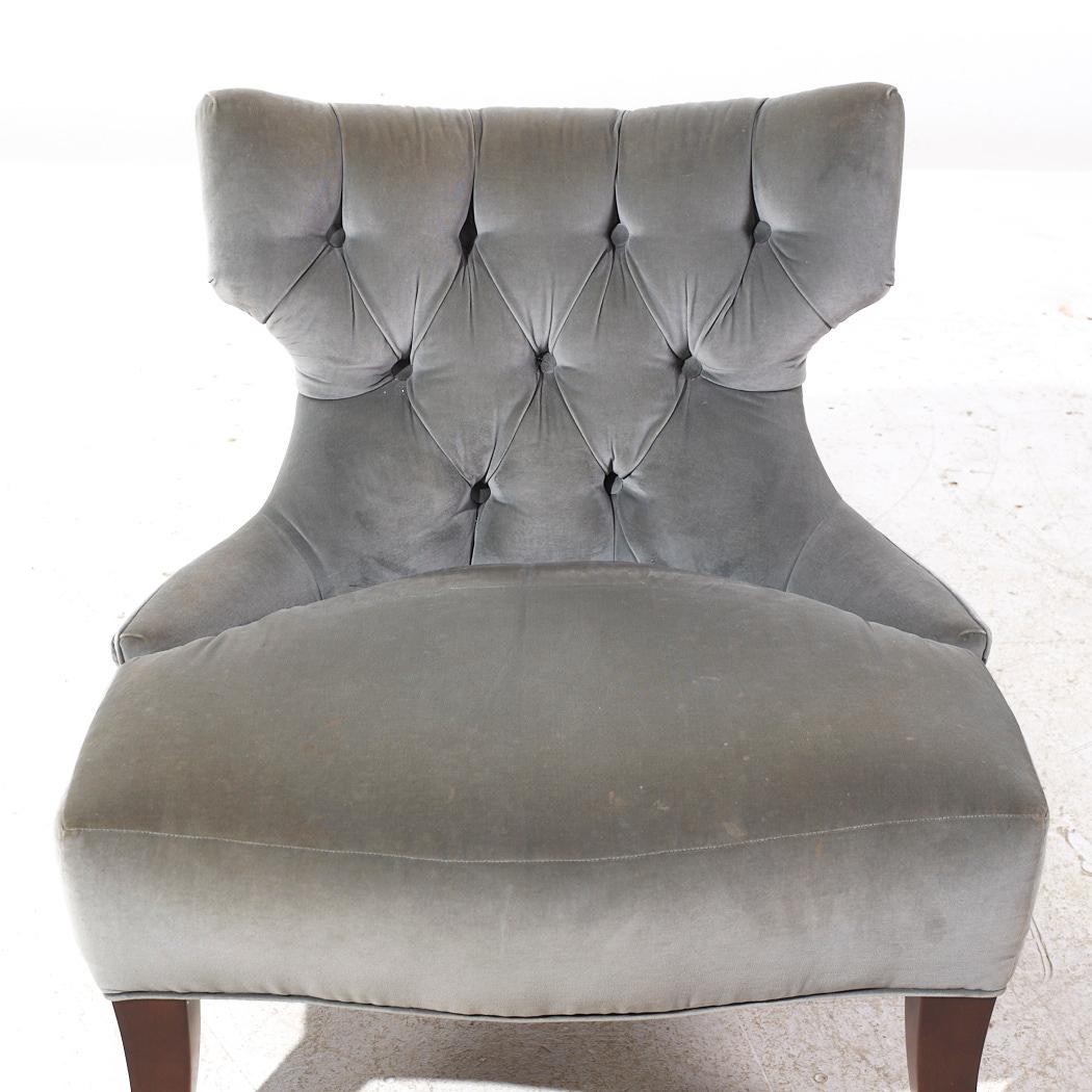 Thomas Pheasant for Baker Tufted Slipper Lounge Chairs - Paire en vente 5