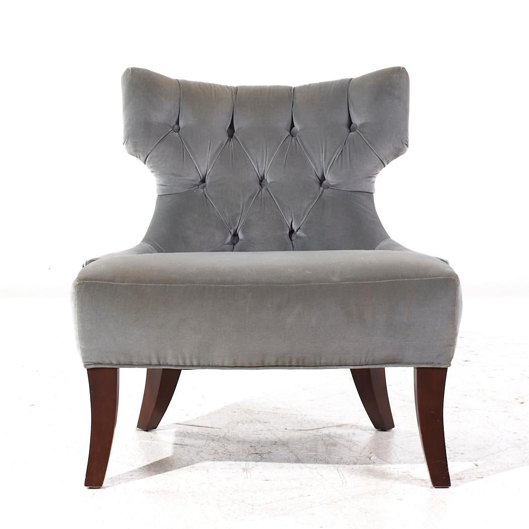 Thomas Pheasant for Baker Tufted Slipper Lounge Chairs - Paire Bon état - En vente à Countryside, IL