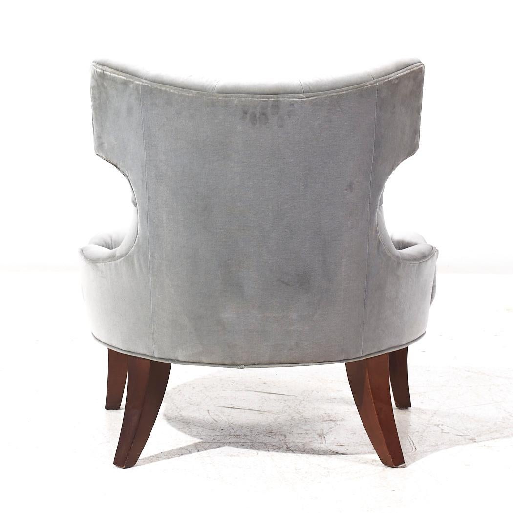 Thomas Pheasant for Baker Tufted Slipper Lounge Chairs - Paire en vente 1