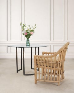 Thomas Pheasant for McGuire Faux Bois Bronze Center Dining Table