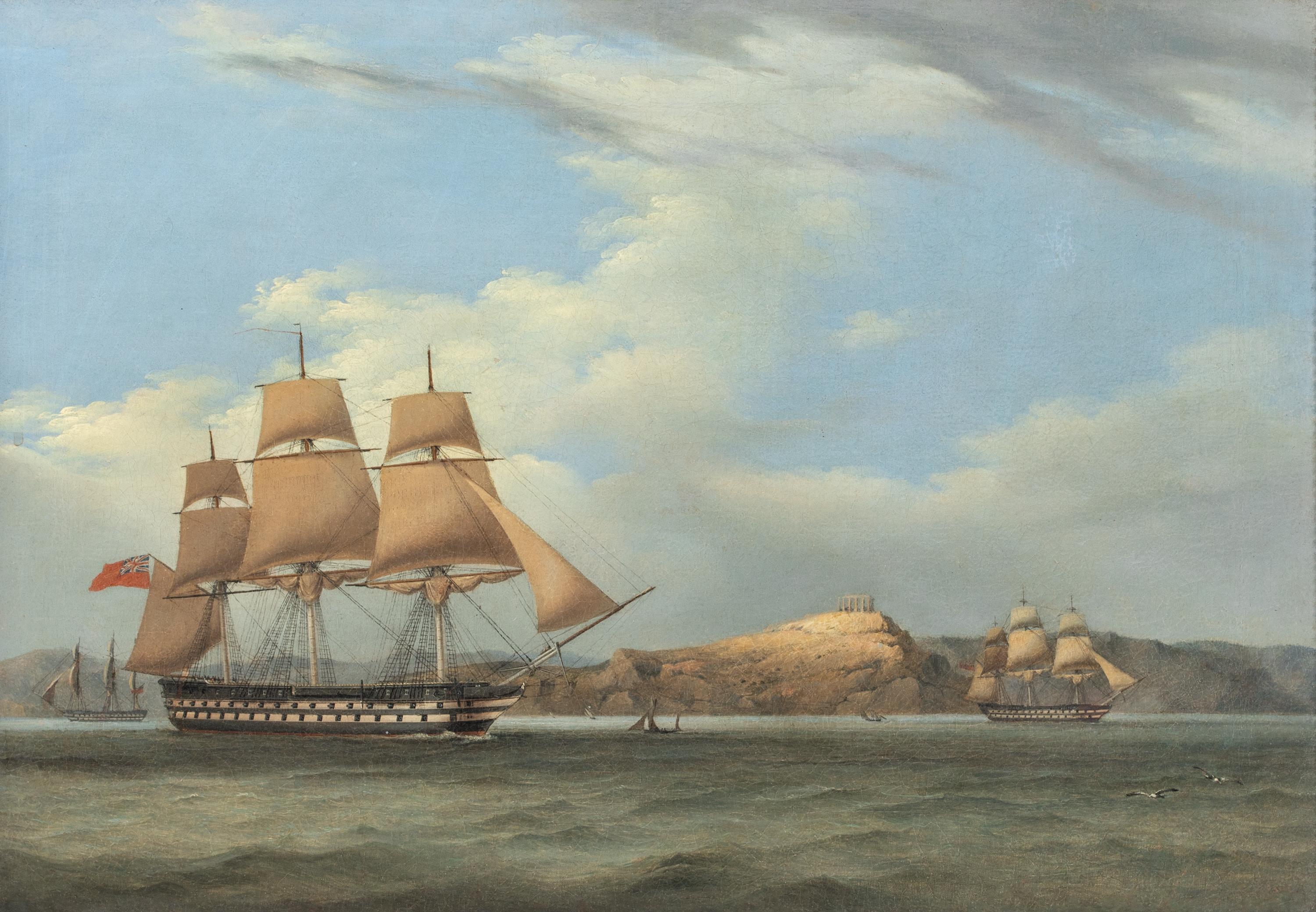 La marina reale britannica ancorata al largo della costa greca, XIX secolo

TOMMASO DE SIMONE (1805-1888)

Grande veduta del XIX secolo della flotta della Royal Navy britannica al largo delle coste greche, olio su tela di Tommaso De Simone. Esempio