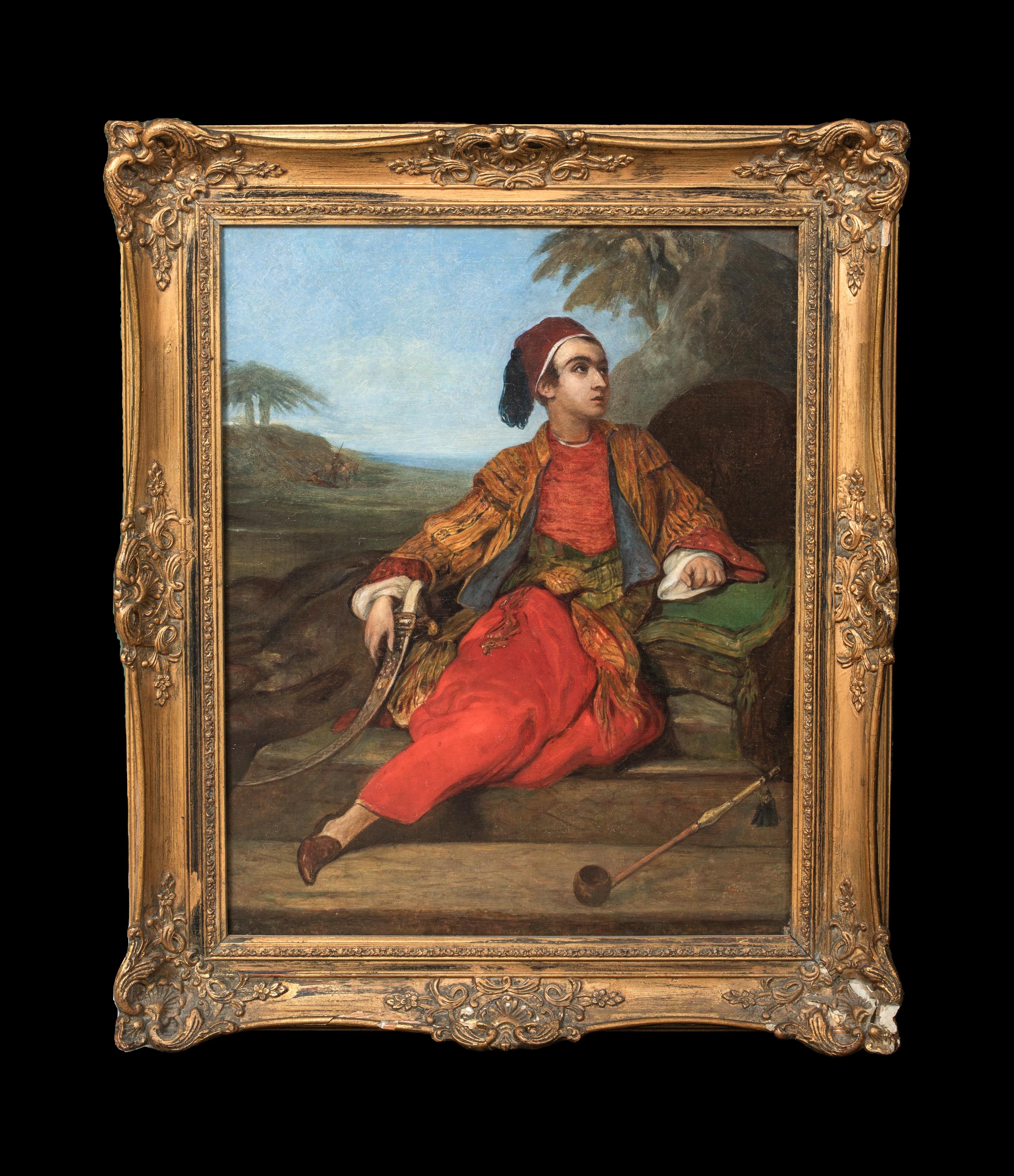 Porträt von Lord Byron in orientalischer Kleidung, um 1810  Kreis von Thomas PHILLIPS – Painting von Thomas Philips