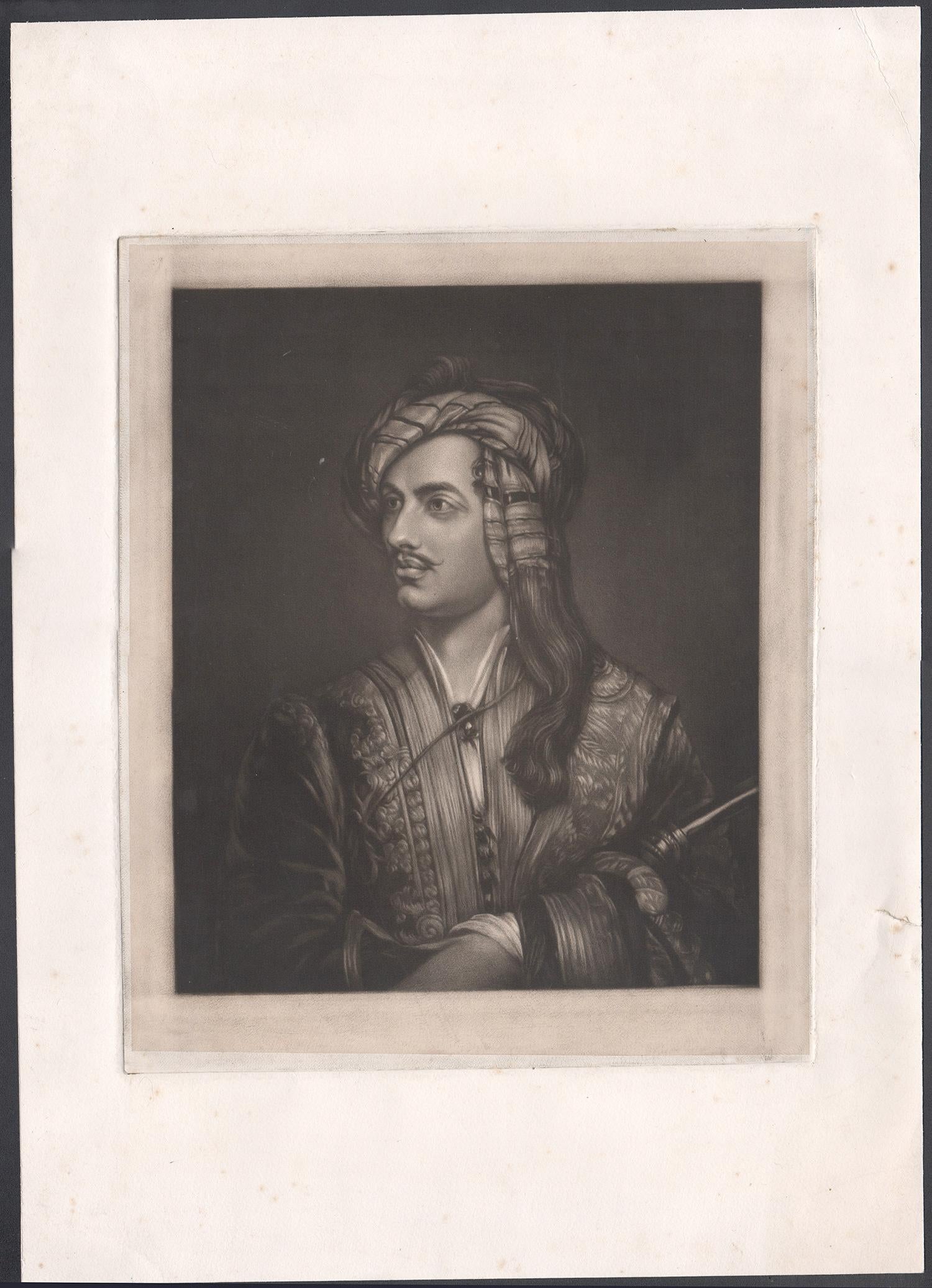 Lord Byron in Albanian Costume, mezzotint portrait engraving For Sale at  1stDibs