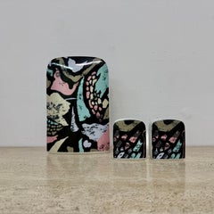 Thomas porcelain vase by Rosenthal and set of 2 candle holders, 1980’s memphis s