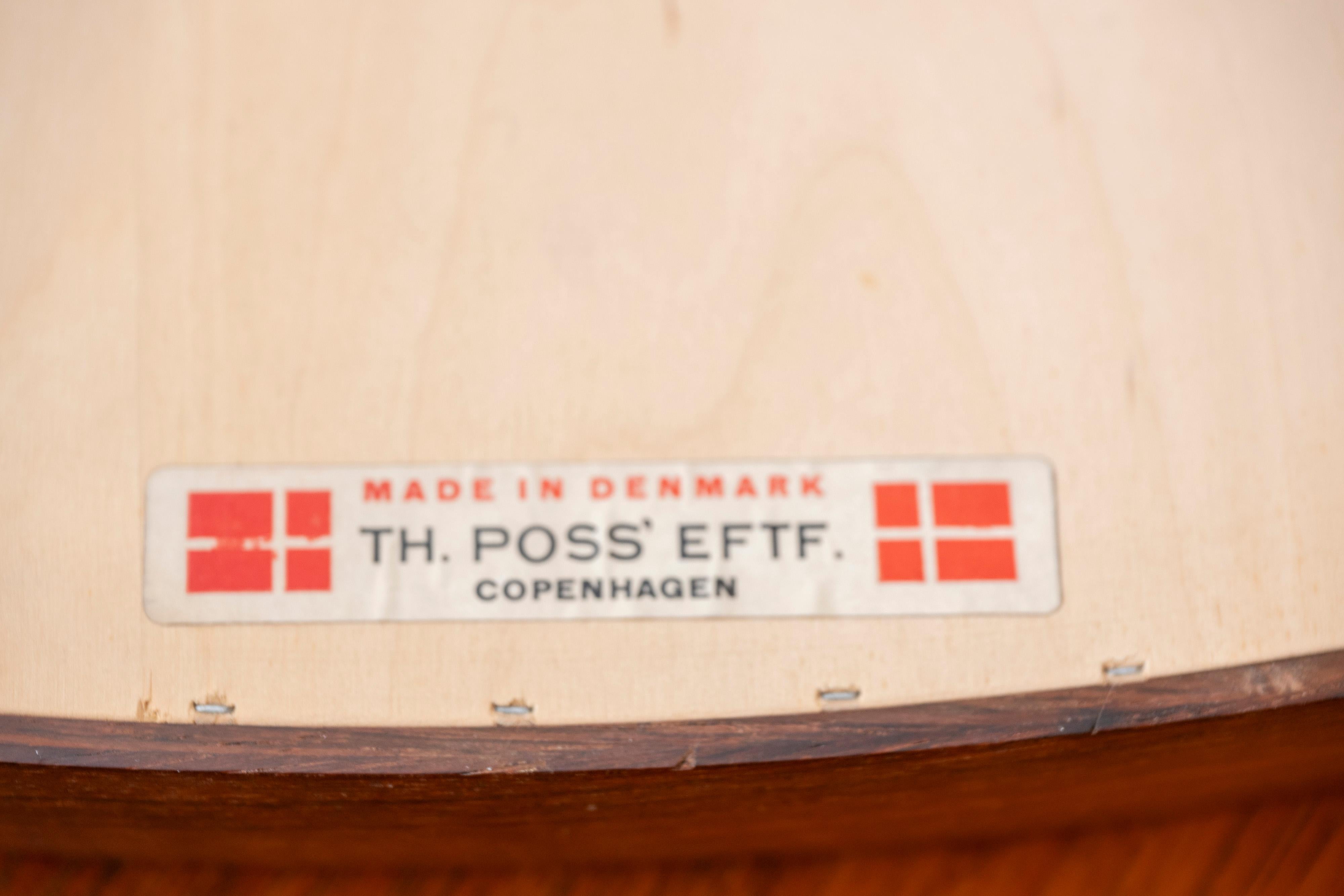 Thomas Poss Eferfolger Design Rosewood Triangular Wall Mirror, Denmark For Sale 2