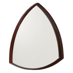Thomas Poss Eferfolger wall mirror in rosewood triangular Denmark 1960
