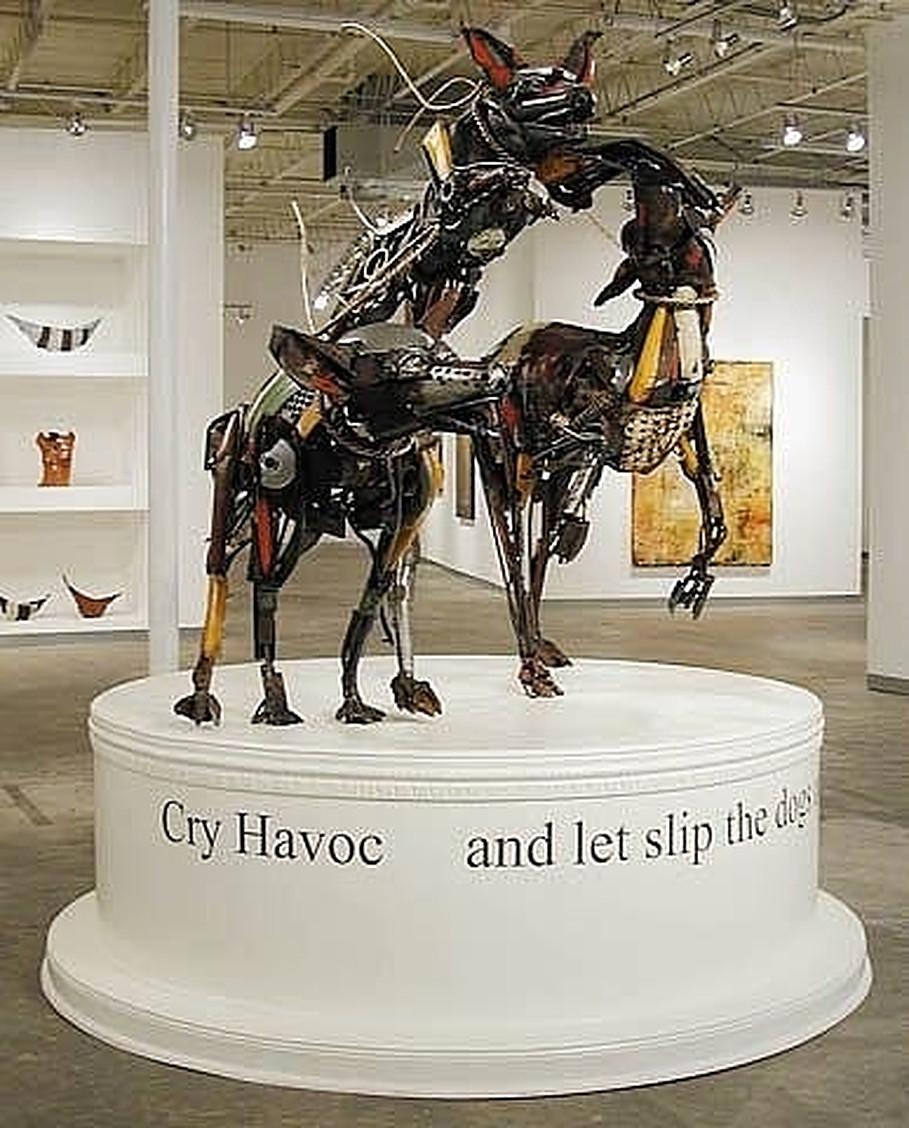 Thomas PROCHNOW Figurative Sculpture - Dogs of War, 2003