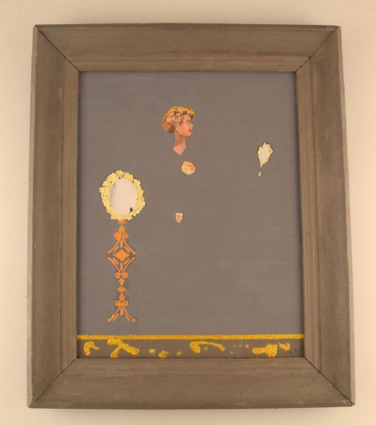 Thomas Prytz (1944-2020), Sweden. Mixed media and collage on board. 
Late 20th century.
The board measures: 43 x 33 cm.
The frame measures: 6.5 cm.
In excellent condition.
Signed.
