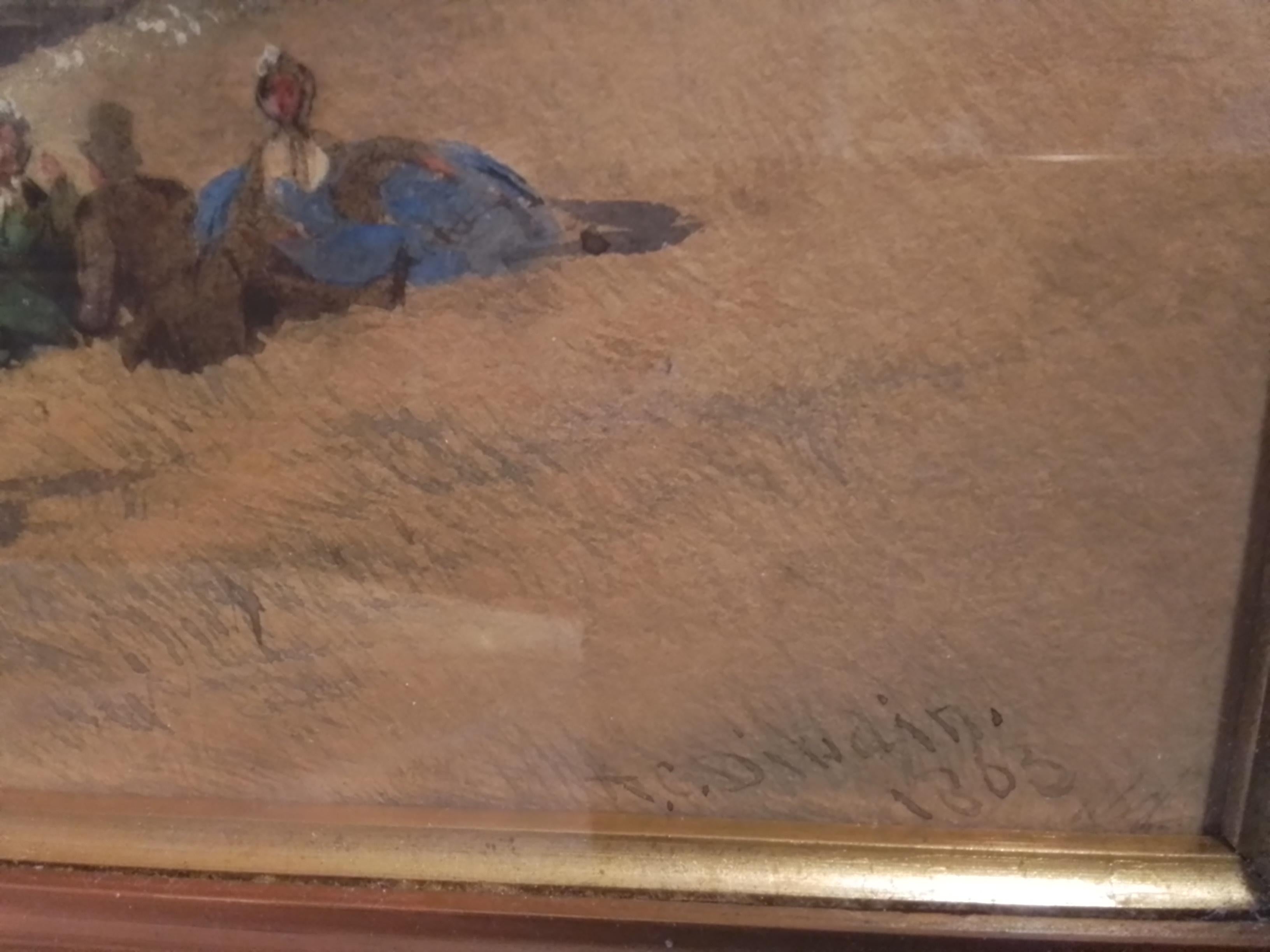 Arte vintage vittoriana di Dibdin, acquerello a tempera - 1863 in vendita 3