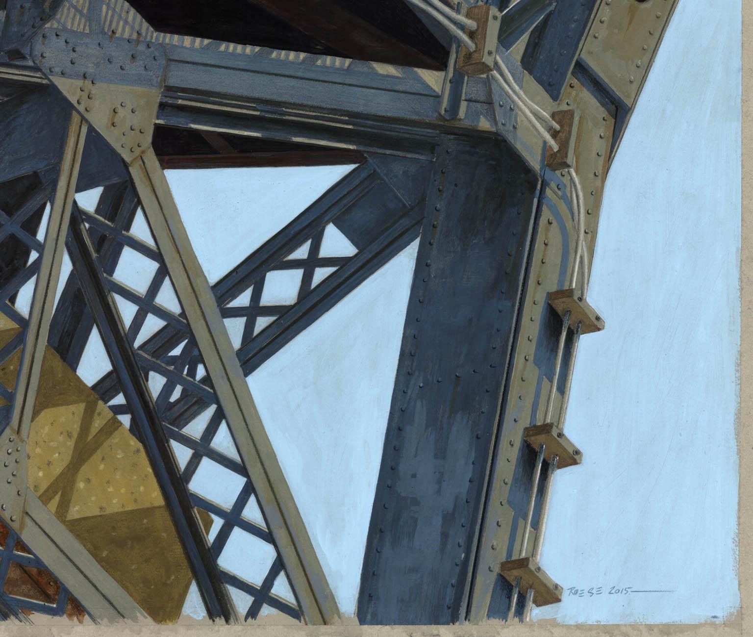 Serie Cle: Ascensore con scale. - Painting Fotorealista di Thomas R. Roese