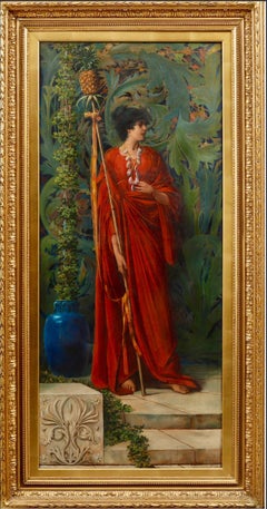 Mujer clásica vestida de rojo o Ménade vestida de rojo
