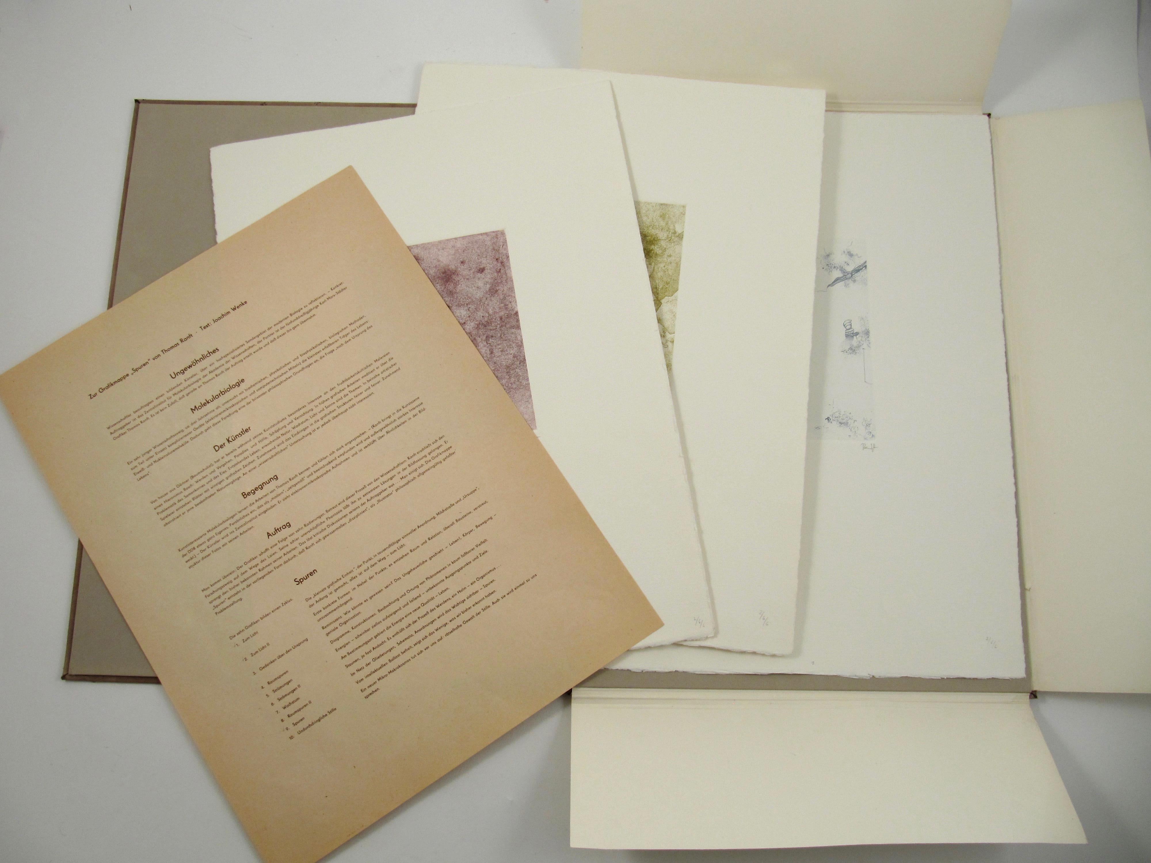 Thomas Ranft (1945) - Spuren, 1977 - Abstrakte Radierungen in Leder Folio