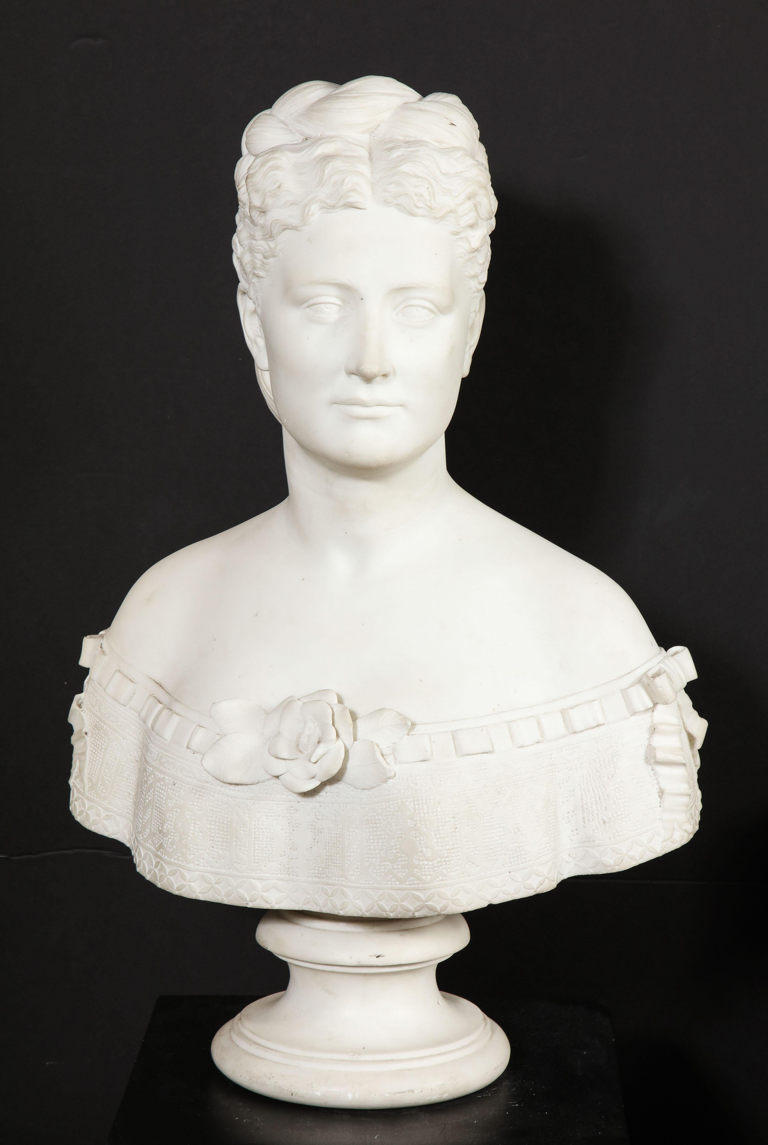 Thomas Ridgeway Gould, un rare buste en marbre blanc américain représentant une femme Bon état - En vente à New York, NY