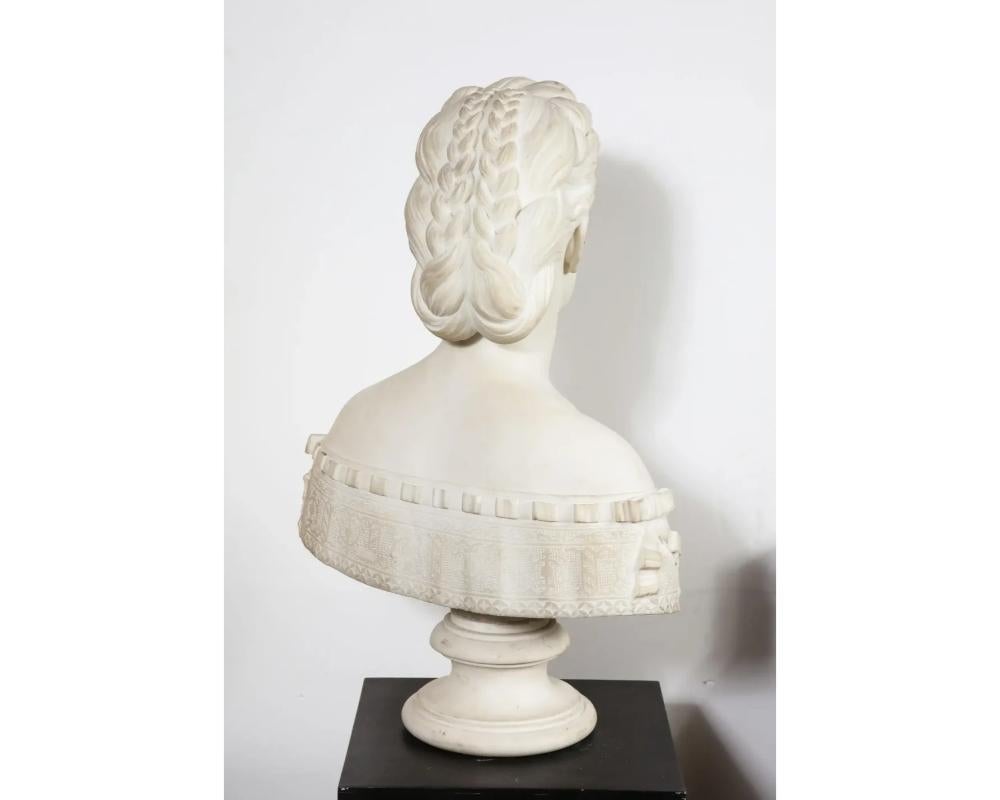 Thomas Ridgeway Gould, a Rare American White Marble Bust of a Woman For Sale 5