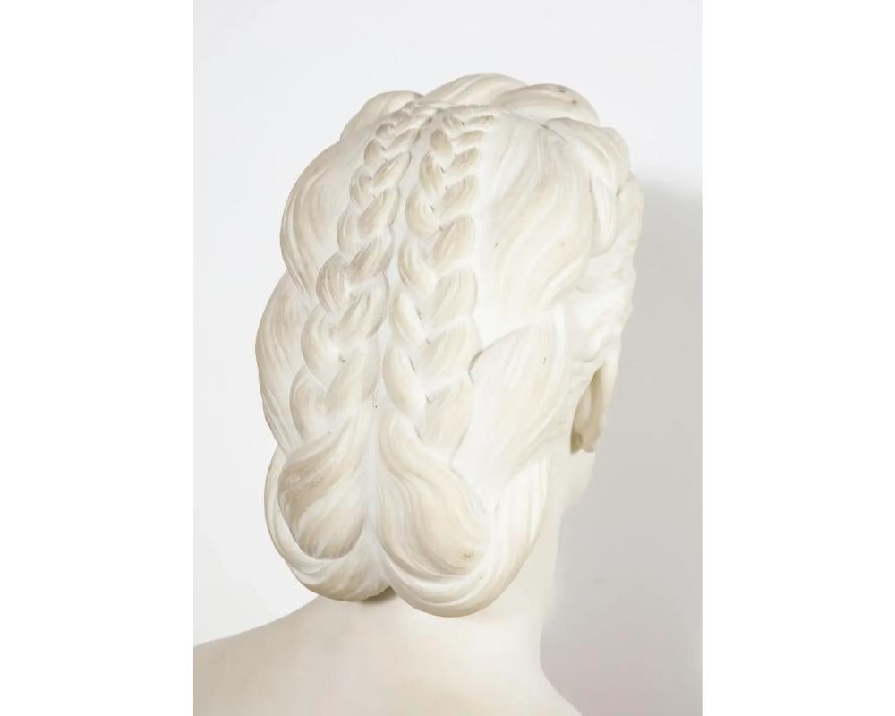 Thomas Ridgeway Gould, a Rare American White Marble Bust of a Woman For Sale 6