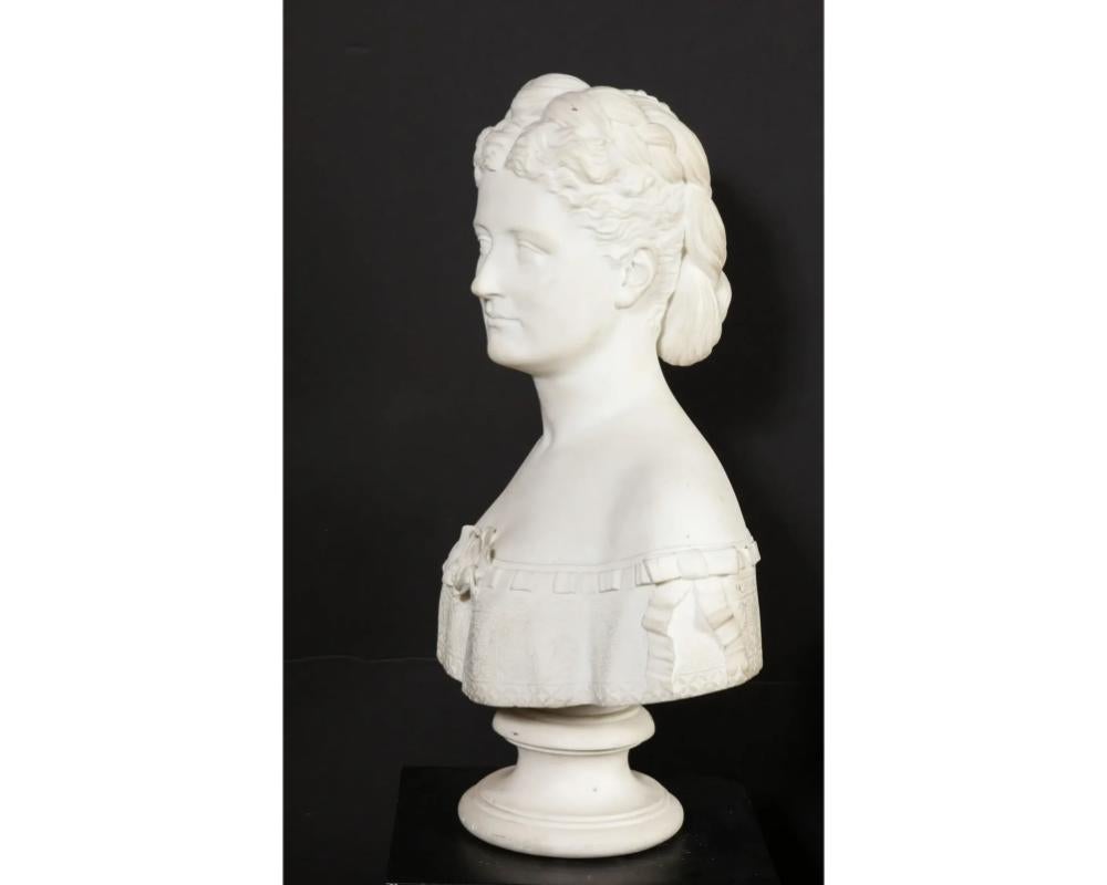 Thomas Ridgeway Gould, a Rare American White Marble Bust of a Woman For Sale 12
