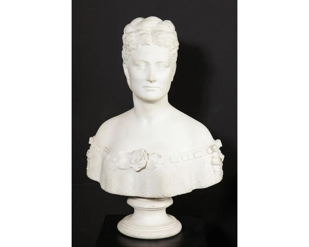 Thomas Ridgeway Gould, a Rare American White Marble Bust of a Woman For Sale 13