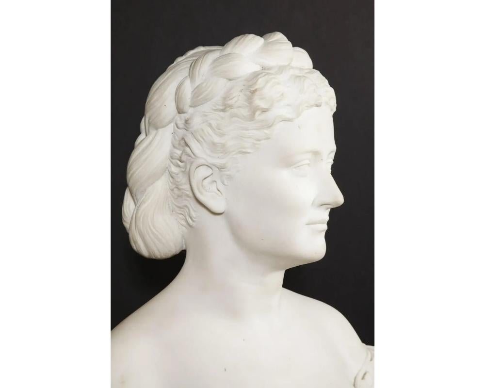 Thomas Ridgeway Gould, a Rare American White Marble Bust of a Woman For Sale 15
