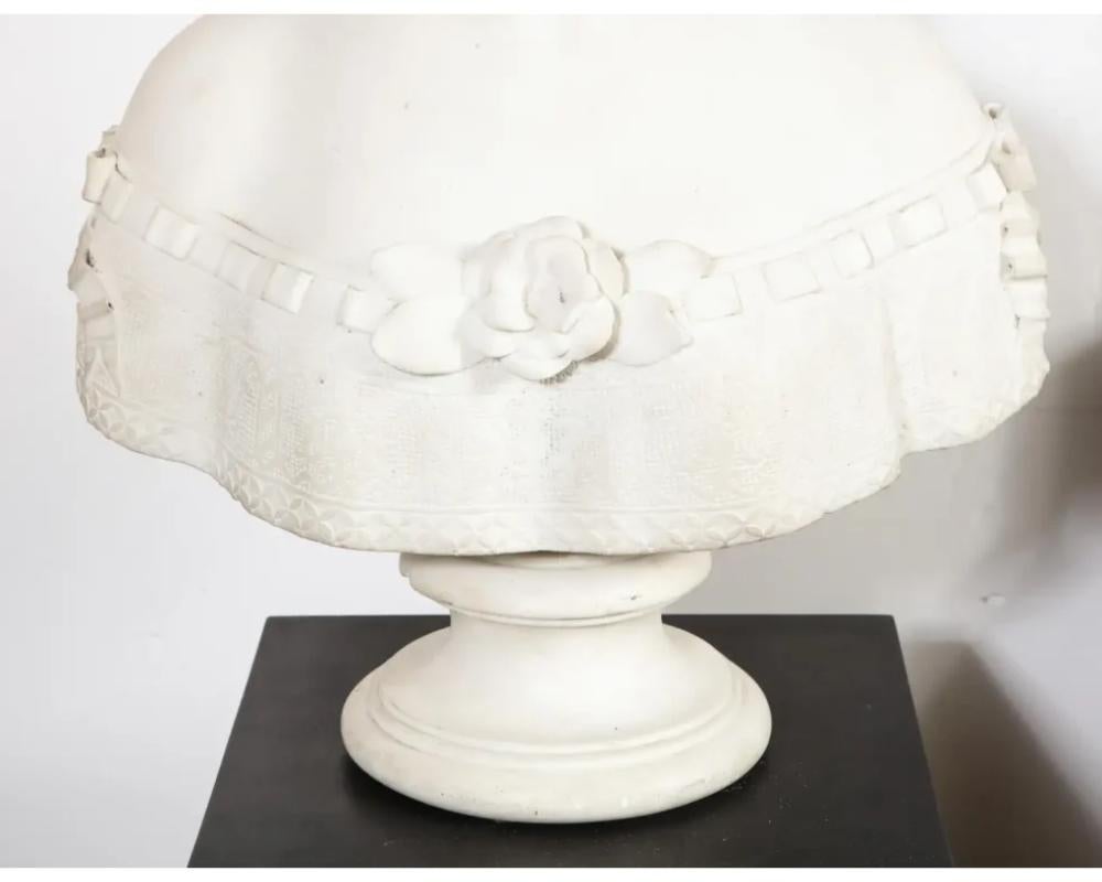Thomas Ridgeway Gould, a Rare American White Marble Bust of a Woman For Sale 1