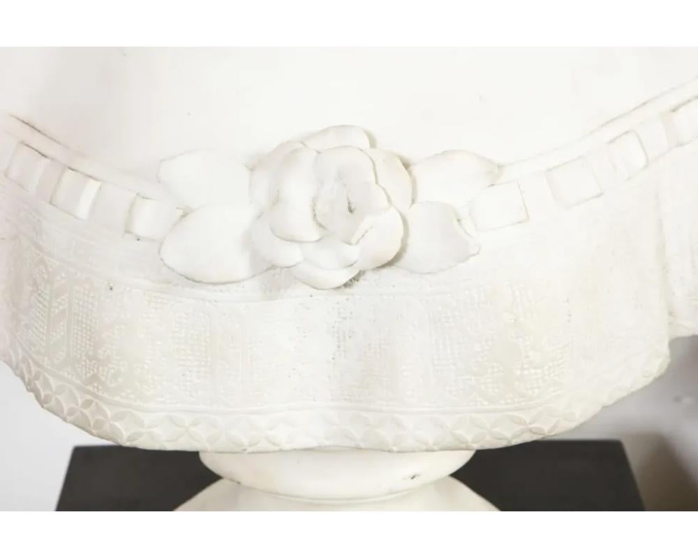 Thomas Ridgeway Gould, a Rare American White Marble Bust of a Woman For Sale 2