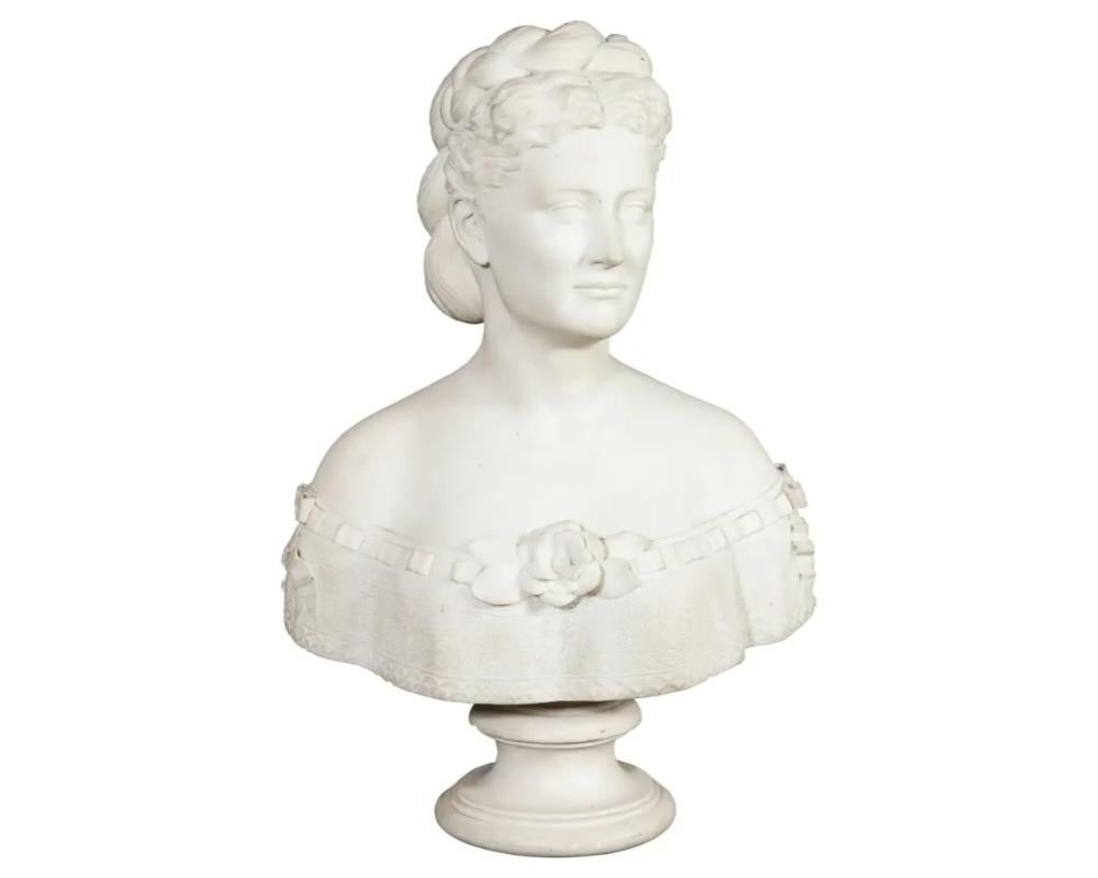 Thomas Ridgeway Gould, un rare buste en marbre blanc américain représentant une femme