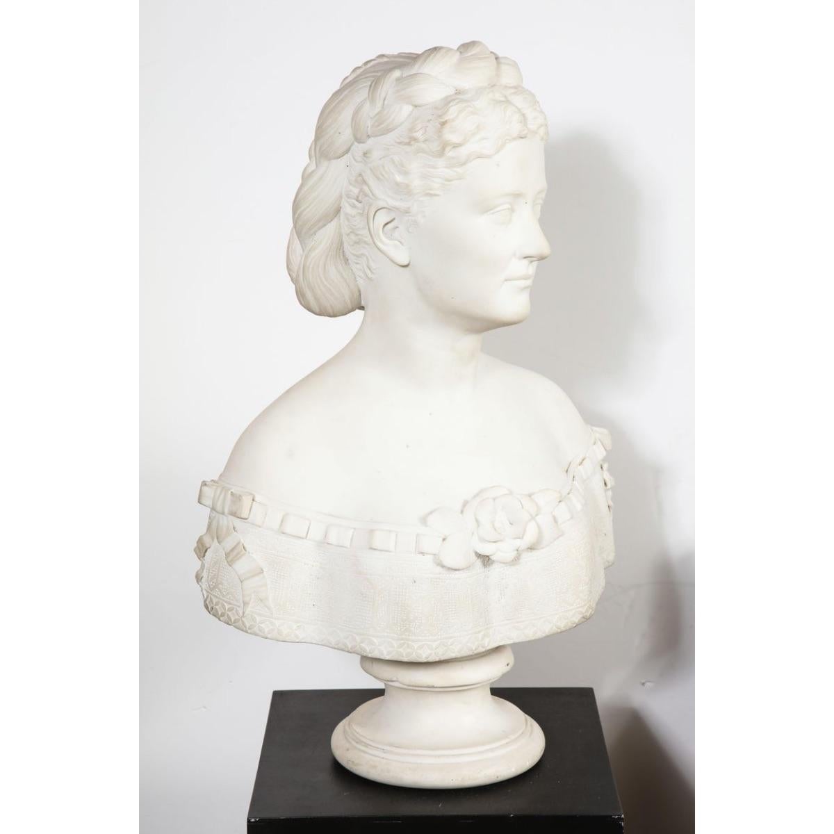 Thomas Ridgeway Gould, un rare buste en marbre blanc américain représentant une femme en vente 1