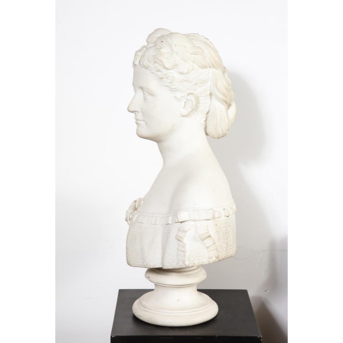 Thomas Ridgeway Gould, un rare buste en marbre blanc américain représentant une femme en vente 2