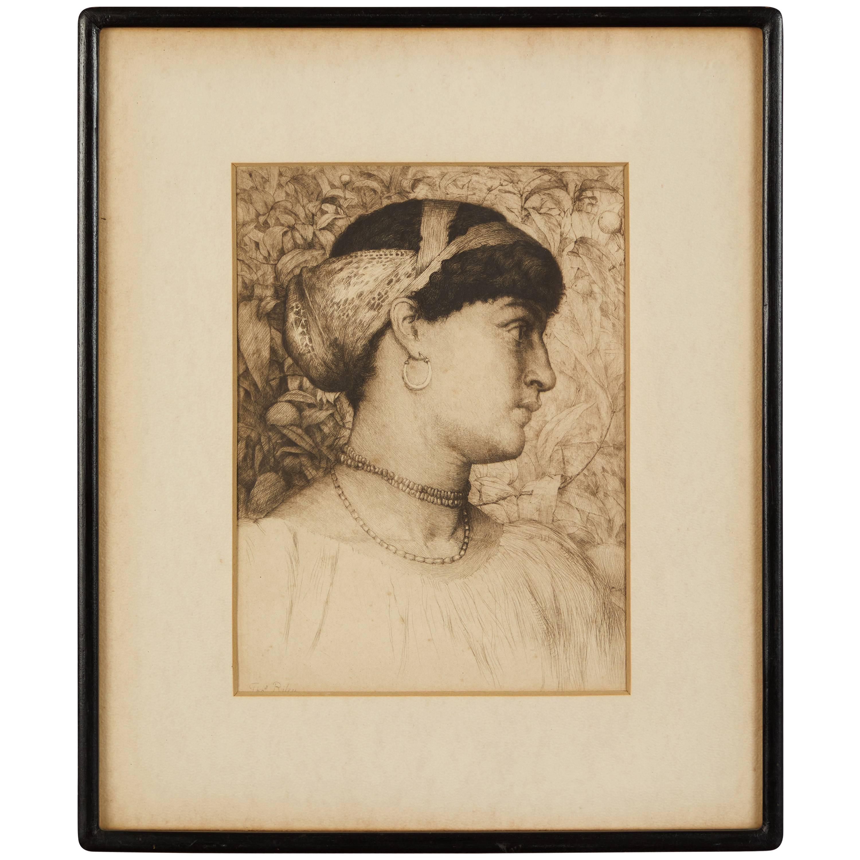 Thomas Riley "Roxanne" Signed Etching For Sale