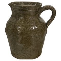 Thomas Ritchie Alkaline Glazed Stoneware Pitcher Catawba Valley c 1870
