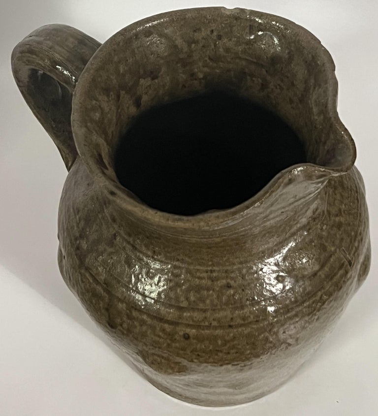 Thomas Ritchie Alkaline Glazed Stoneware Pitcher Catawba Valley c 1870